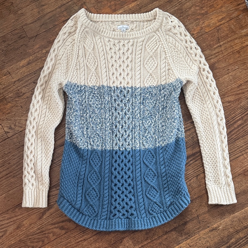 100% Cotton LL Bean Signature Fisherman’s Sweater Size M
